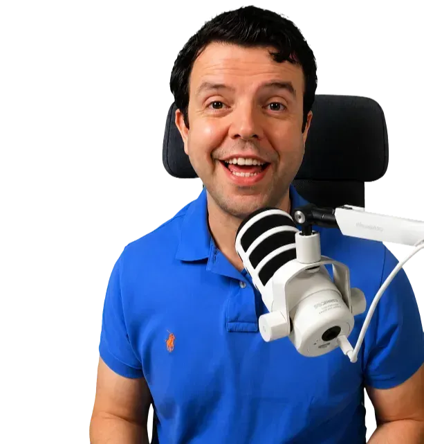 Mr Hosni, IGCSE Chemistry teacher, at his microphone